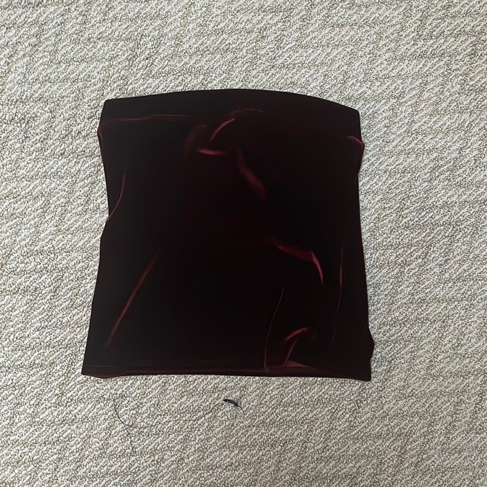 velvet red cropped tube top